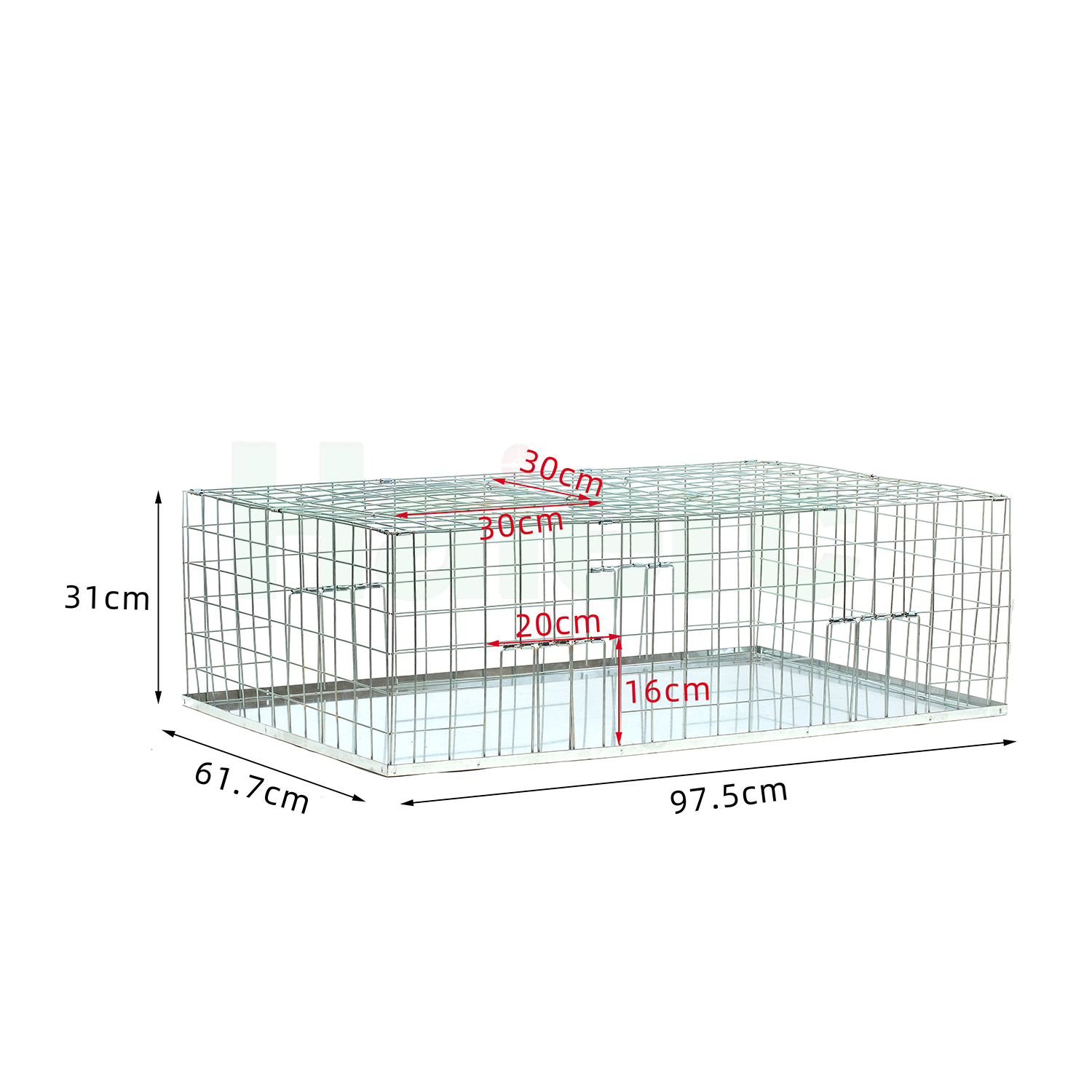 Haierc Foldable Galvanised Pigeon Trap Cage Feral Pigeon Trap HC1607